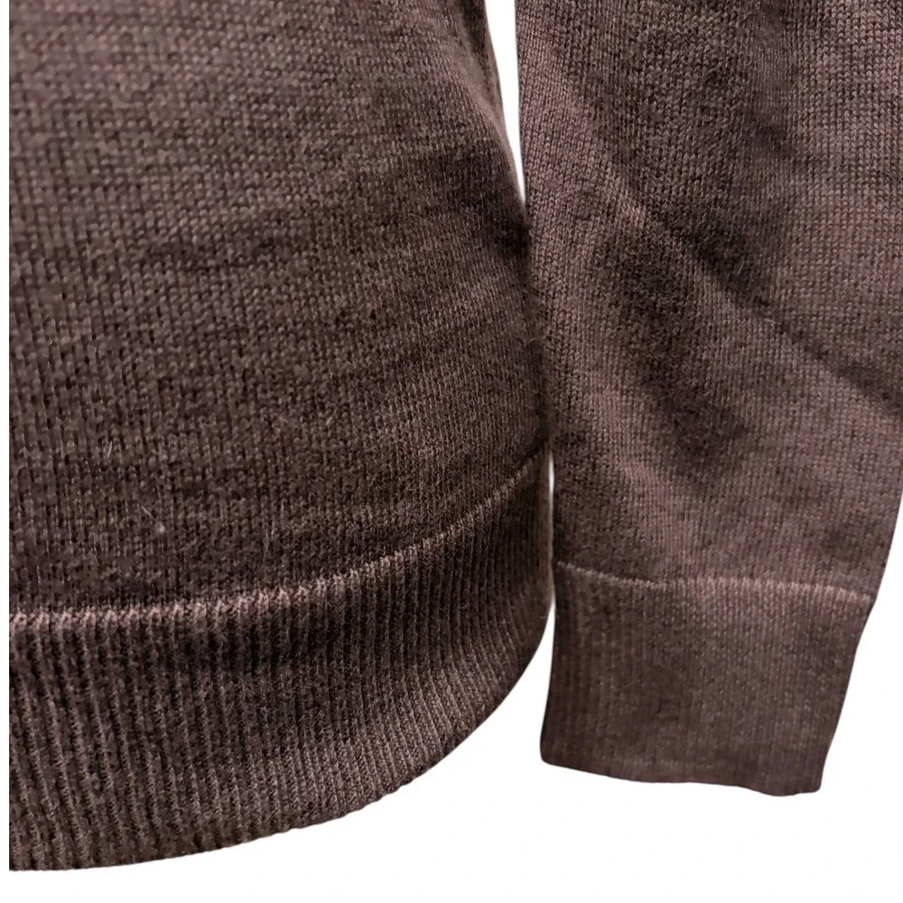 NWT Michael Kors Brown Zip Front V Neck Long Sleeve Cardigan Sweater Size S‎